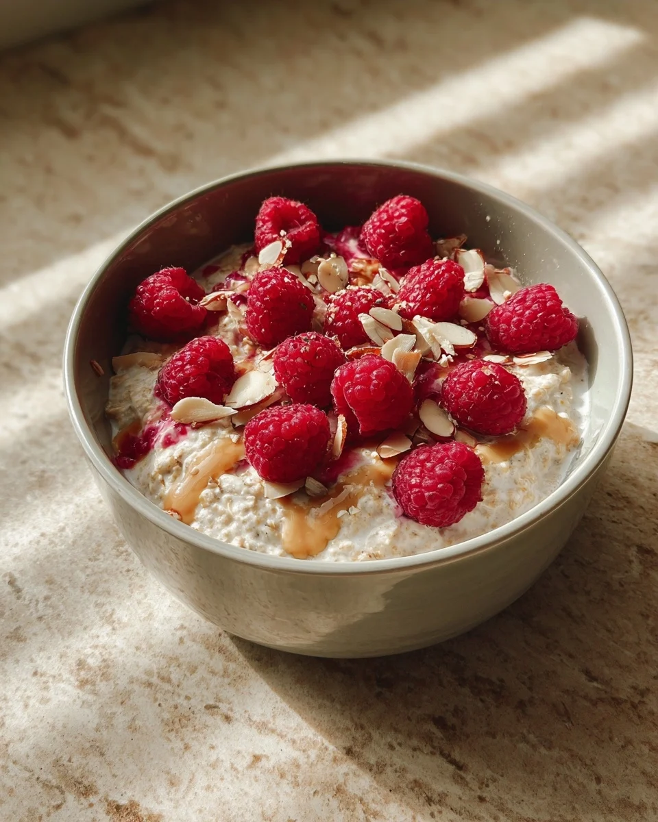 Raspberry Almond Overnight Oats