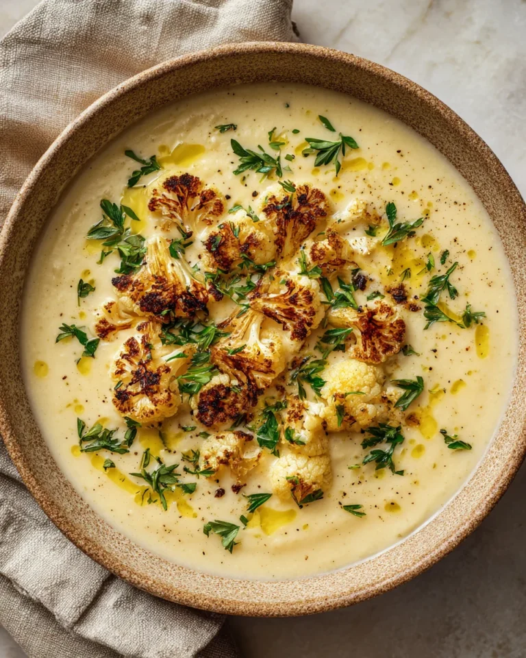Roasted Garlic Cauliflower Soup