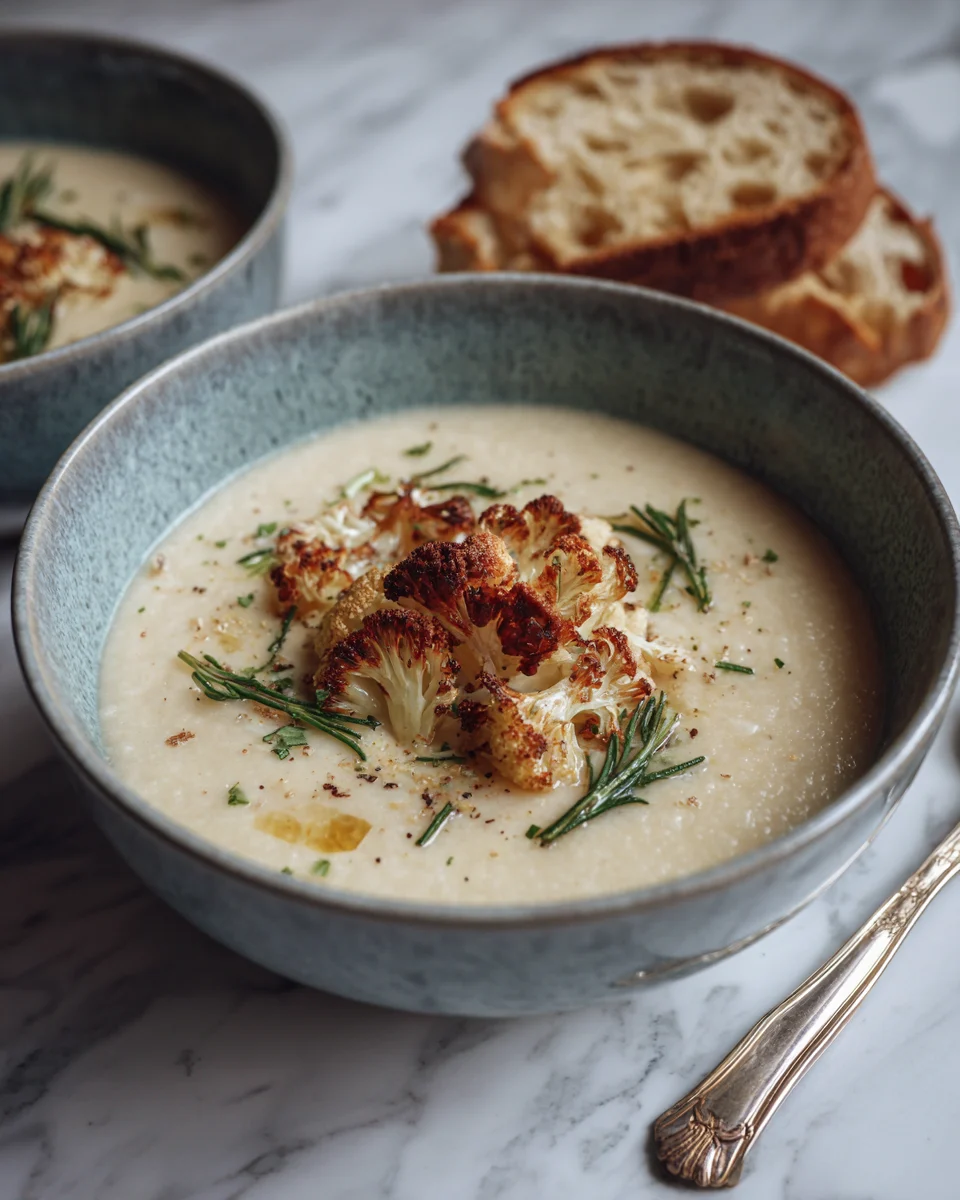 Roasted Garlic Cauliflower Soup