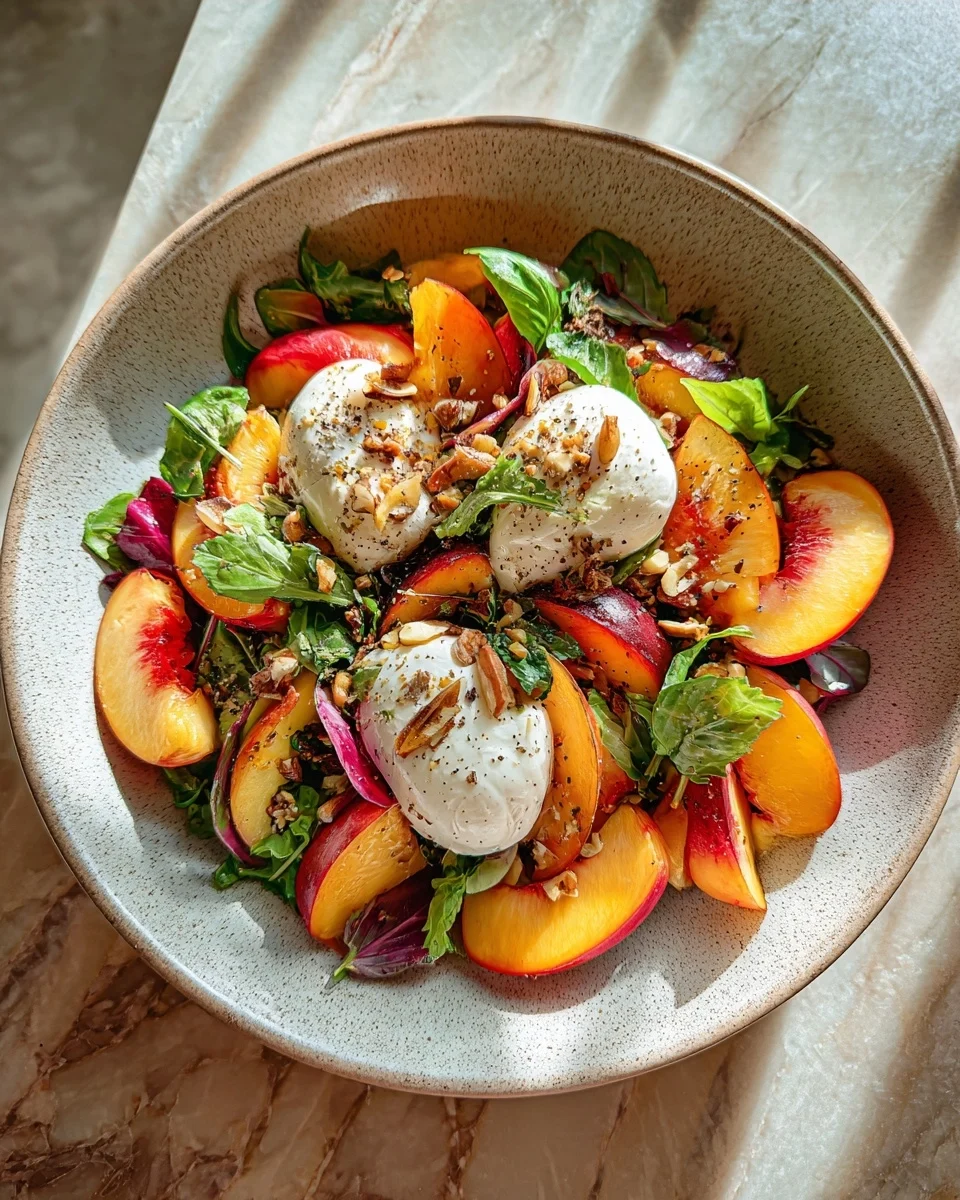 Roasted Peach Salad With Burrata