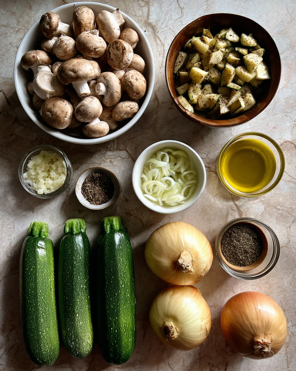 Sauteed Zucchini Mushrooms and Onions