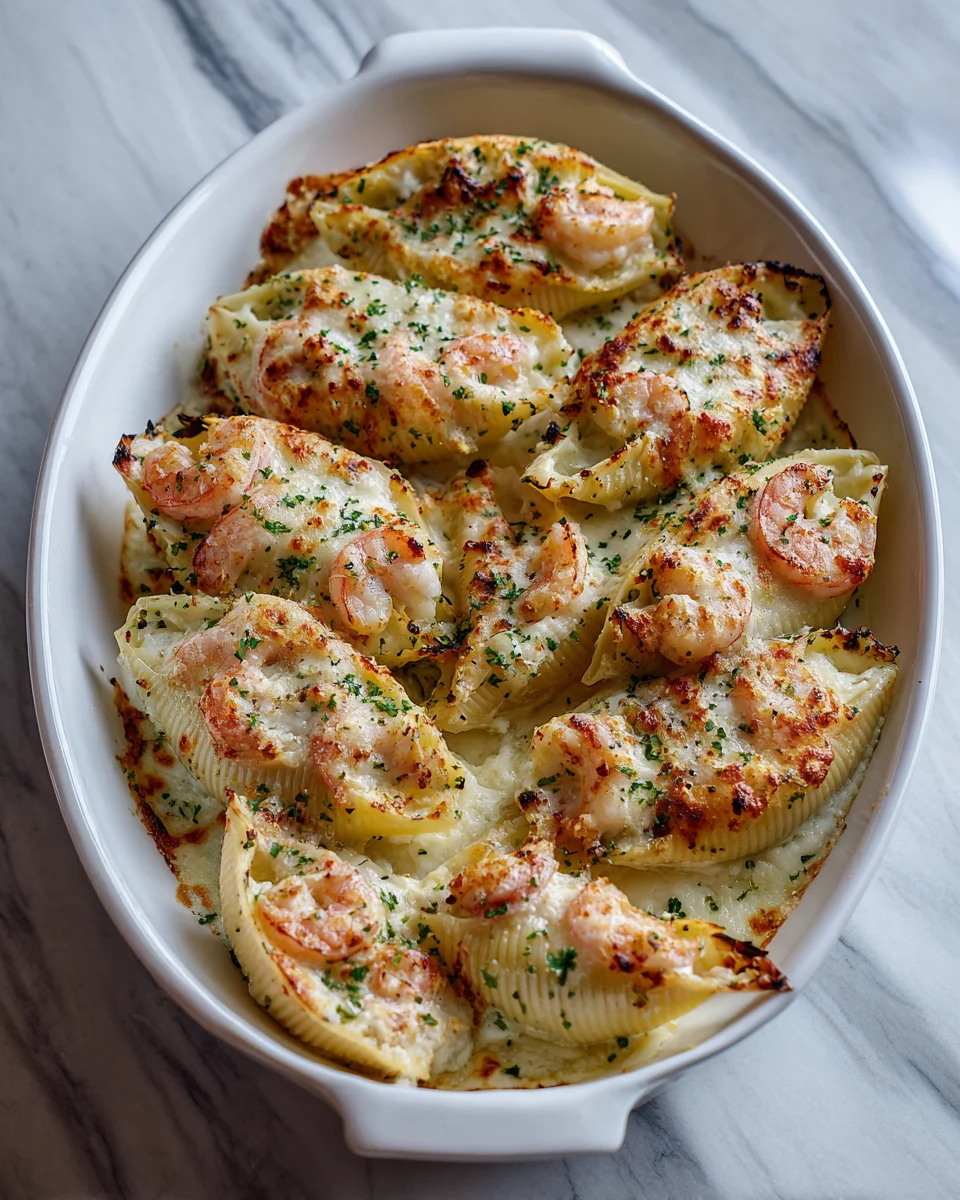 Shrimp Alfredo Stuffed Shells