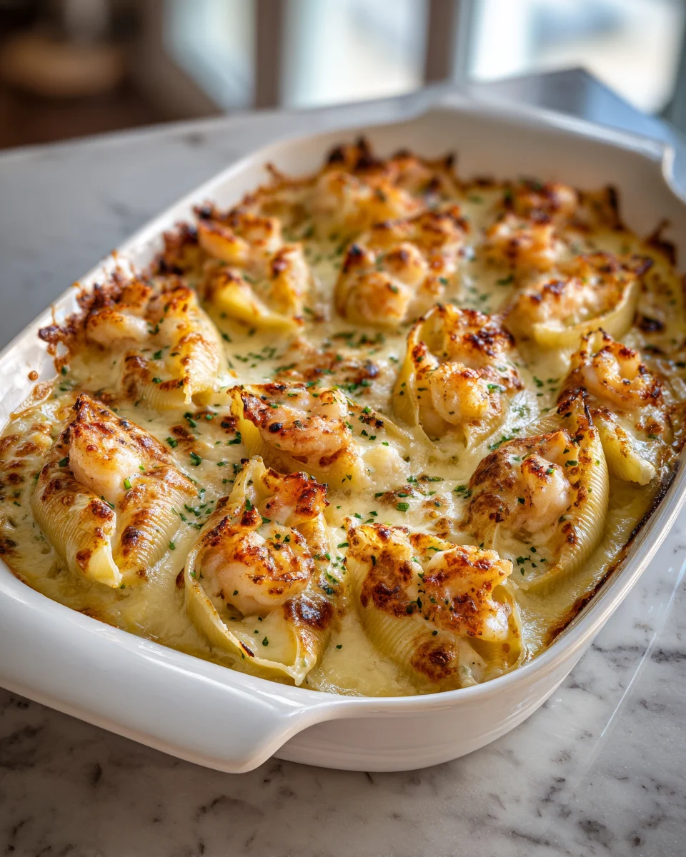 Shrimp Alfredo Stuffed Shells