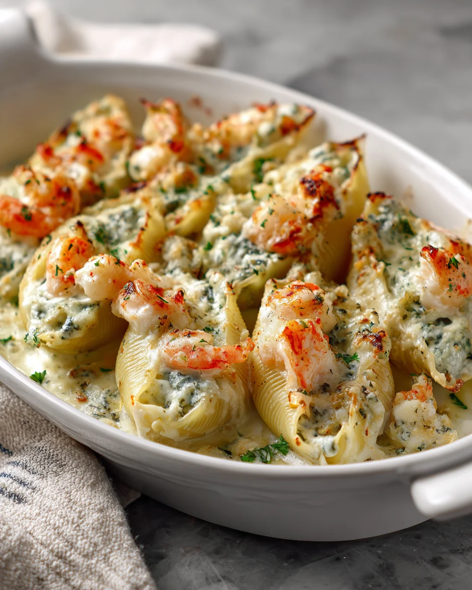 Shrimp Alfredo Stuffed Shells