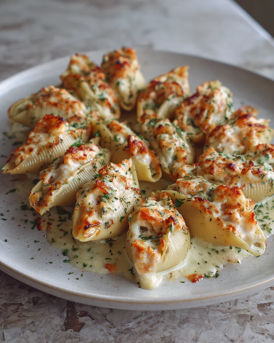 Shrimp Alfredo Stuffed Shells