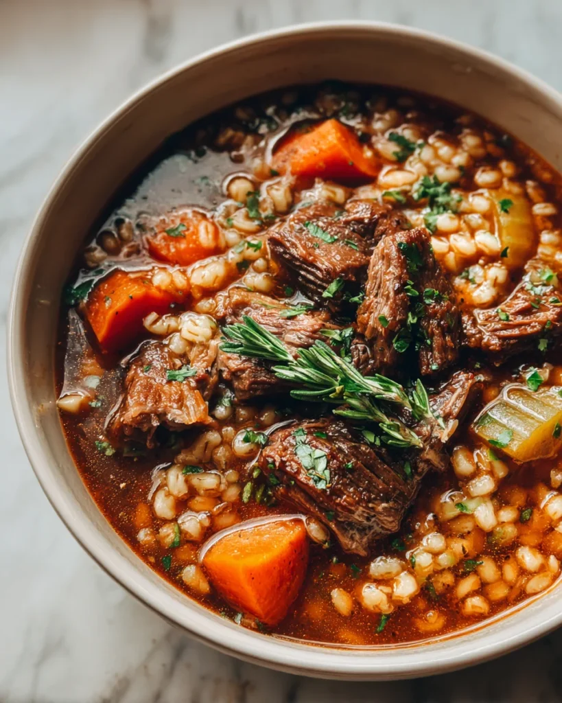 Slow Cooker Beef Barley Soup