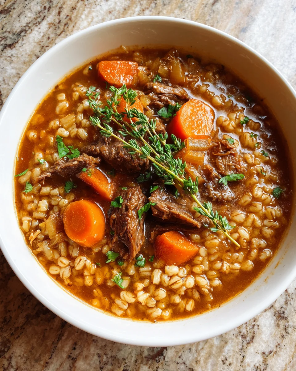 Slow Cooker Beef Barley Soup