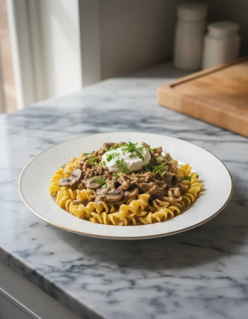 Slow Cooker Beef Stroganoff