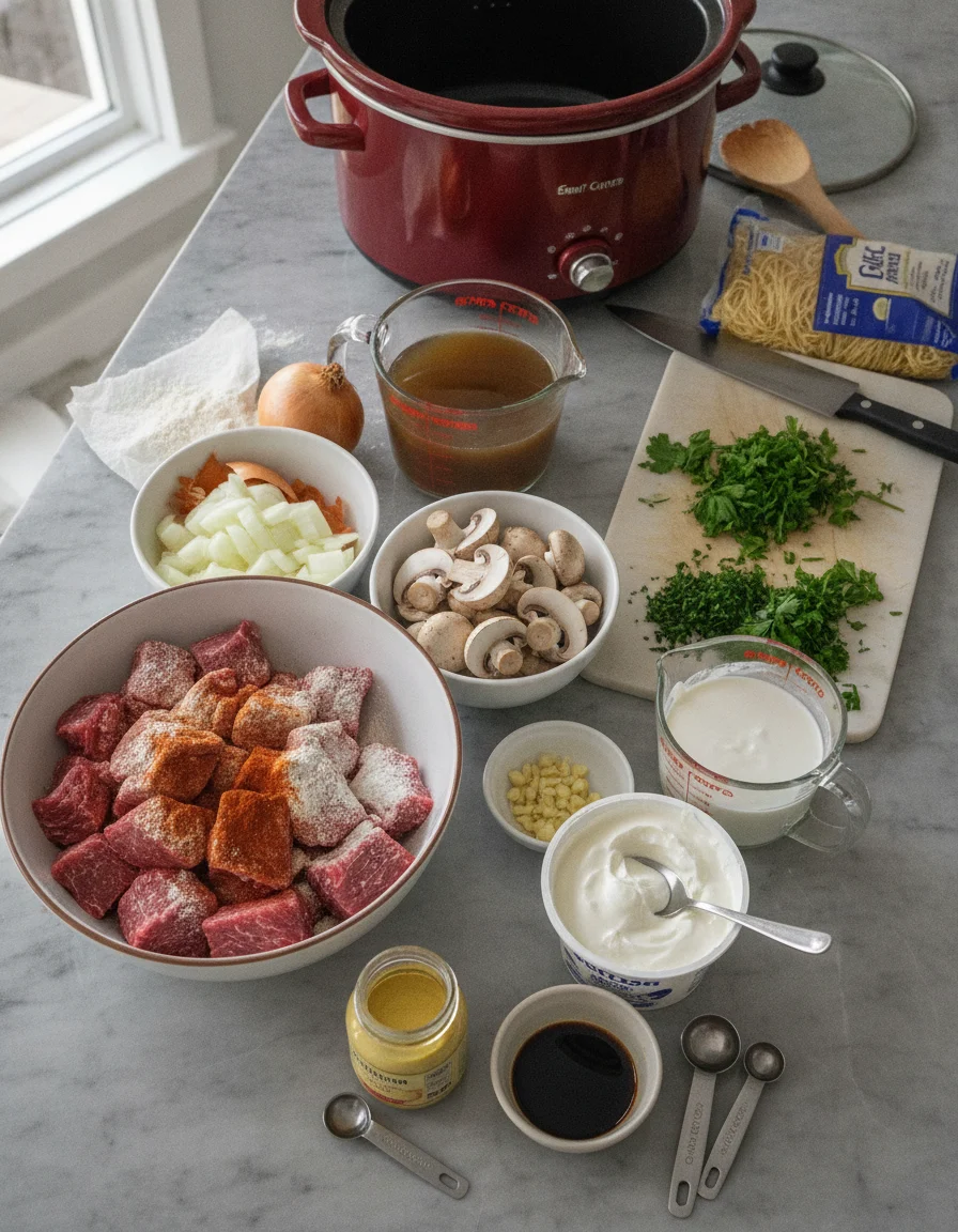 Slow Cooker Beef Stroganoff