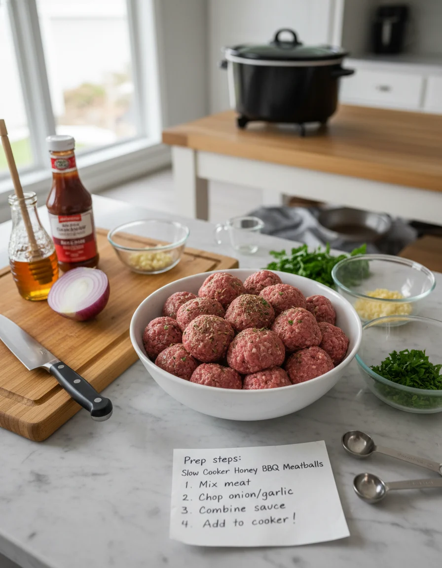 Slow Cooker Honey BBQ Meatballs