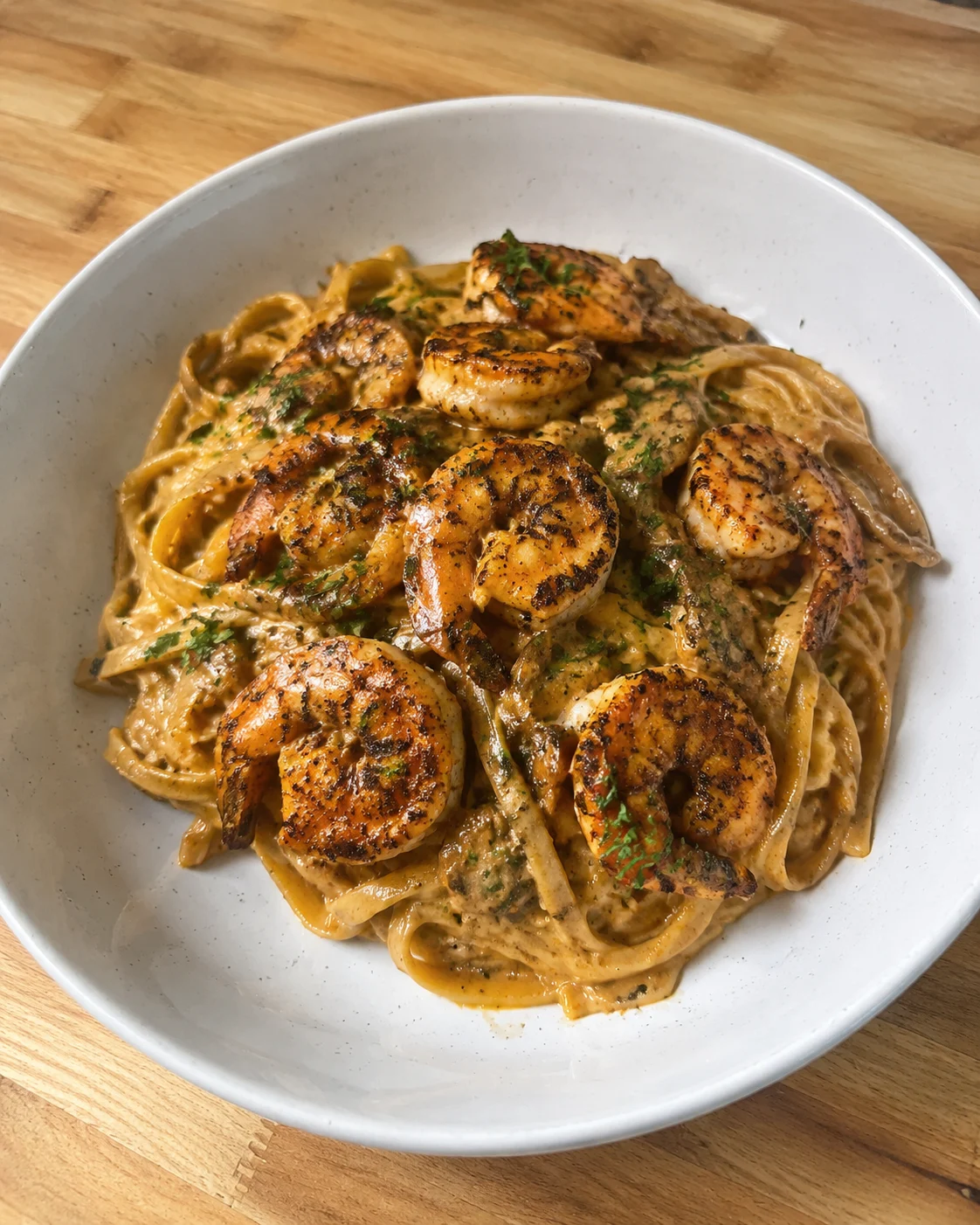 Spicy Blackened Shrimp Stroganoff