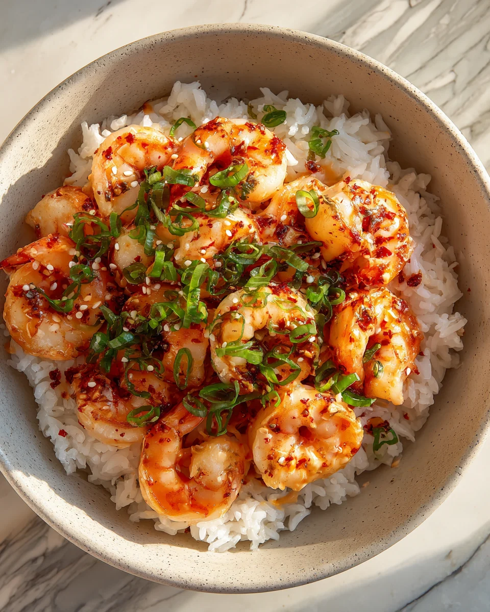 Spicy Mayo Shrimp and Rice Bowls
