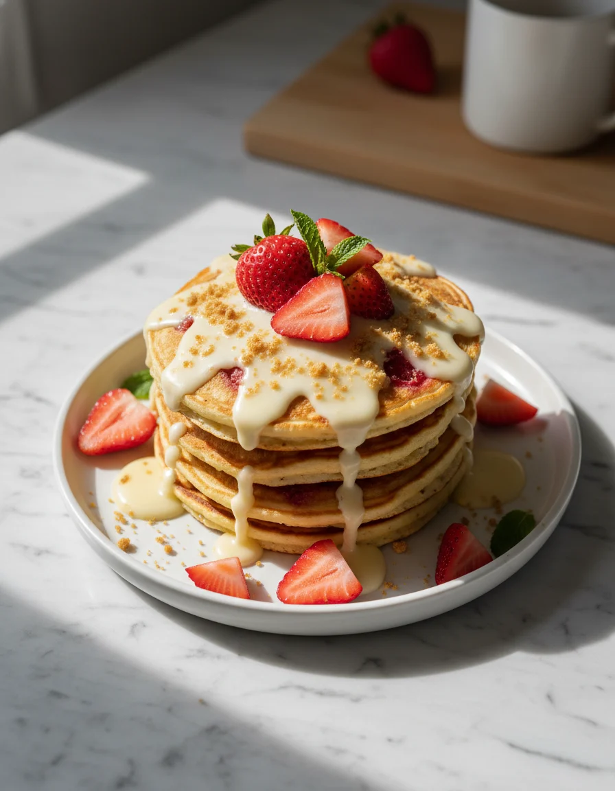 Strawberry Cheesecake Pancakes