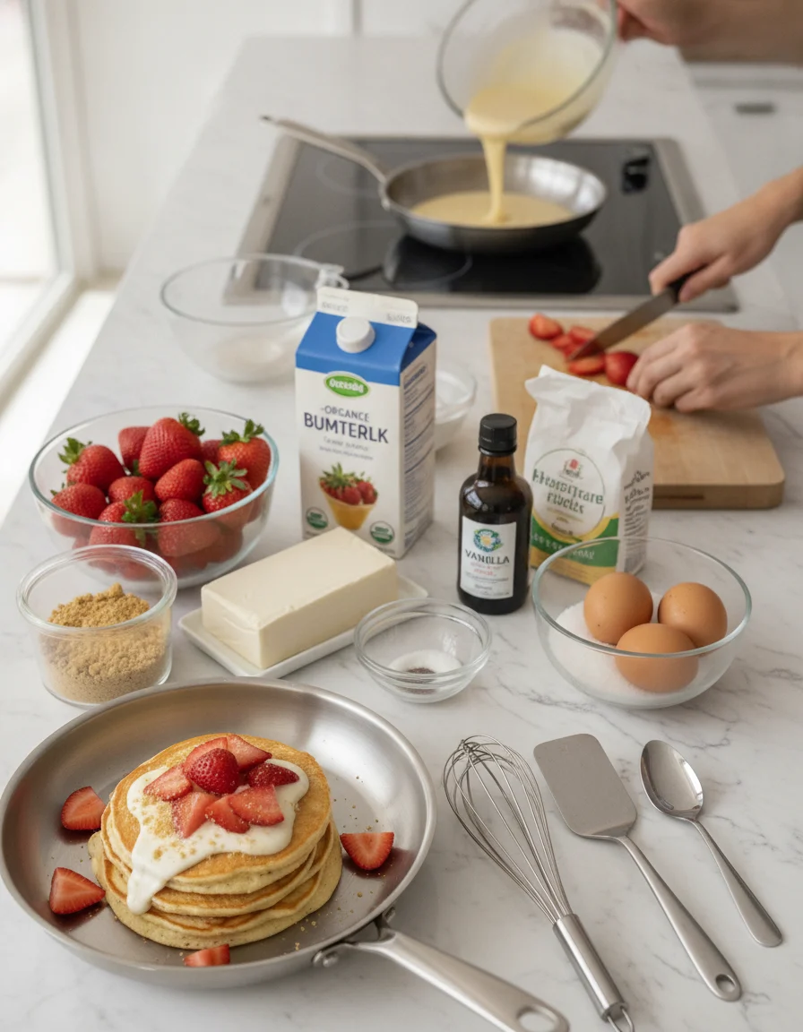 Strawberry Cheesecake Pancakes
