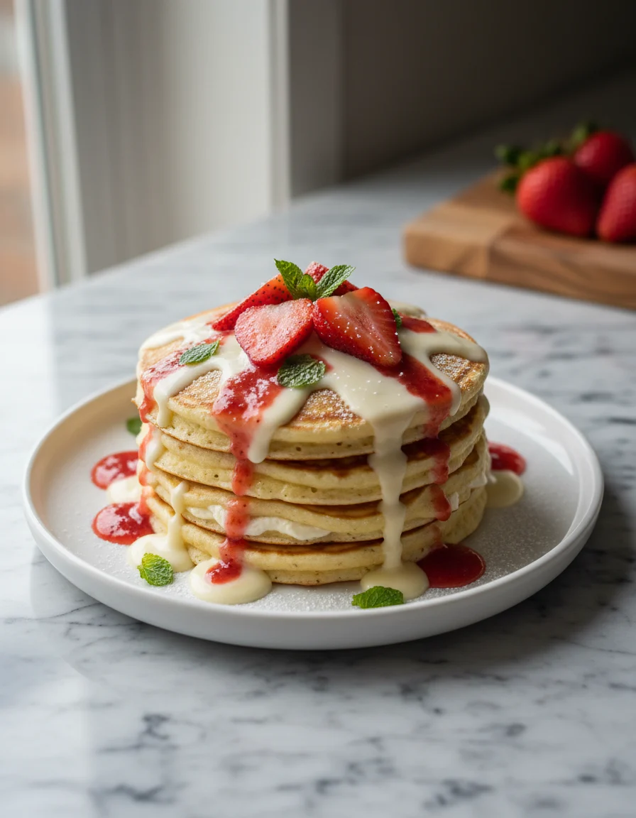 Strawberry Cheesecake Pancakes