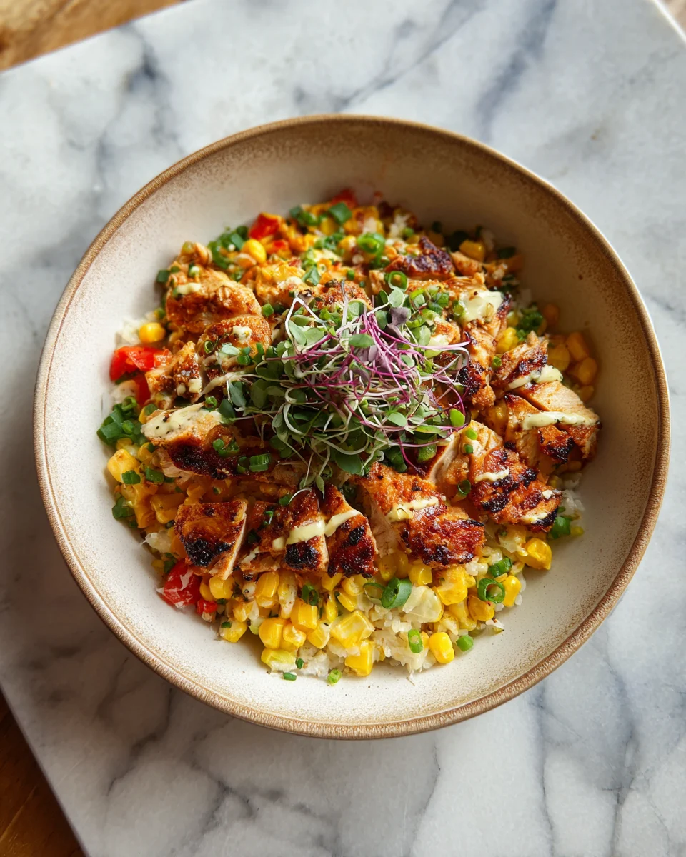 Street Corn Chicken Rice Bowl