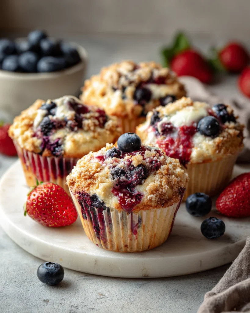 Summer Berry Cream Cheese Muffins