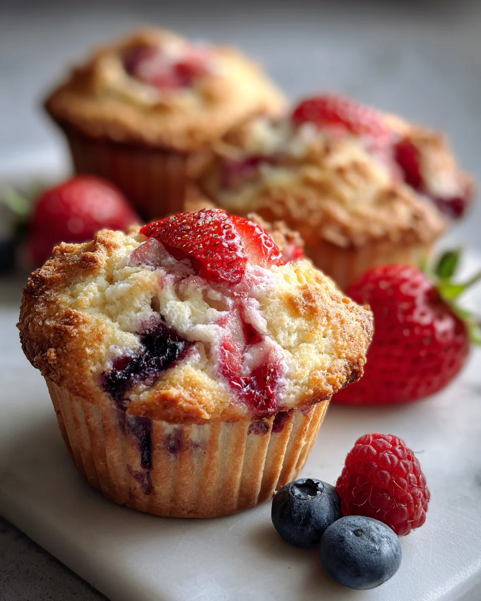 Summer Berry Cream Cheese Muffins