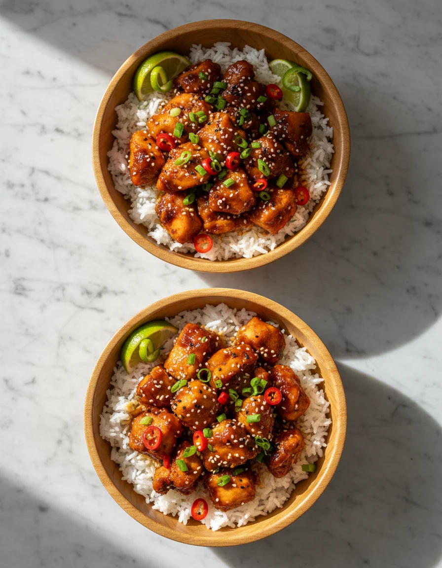 Sweet Chili Chicken Rice Bowls