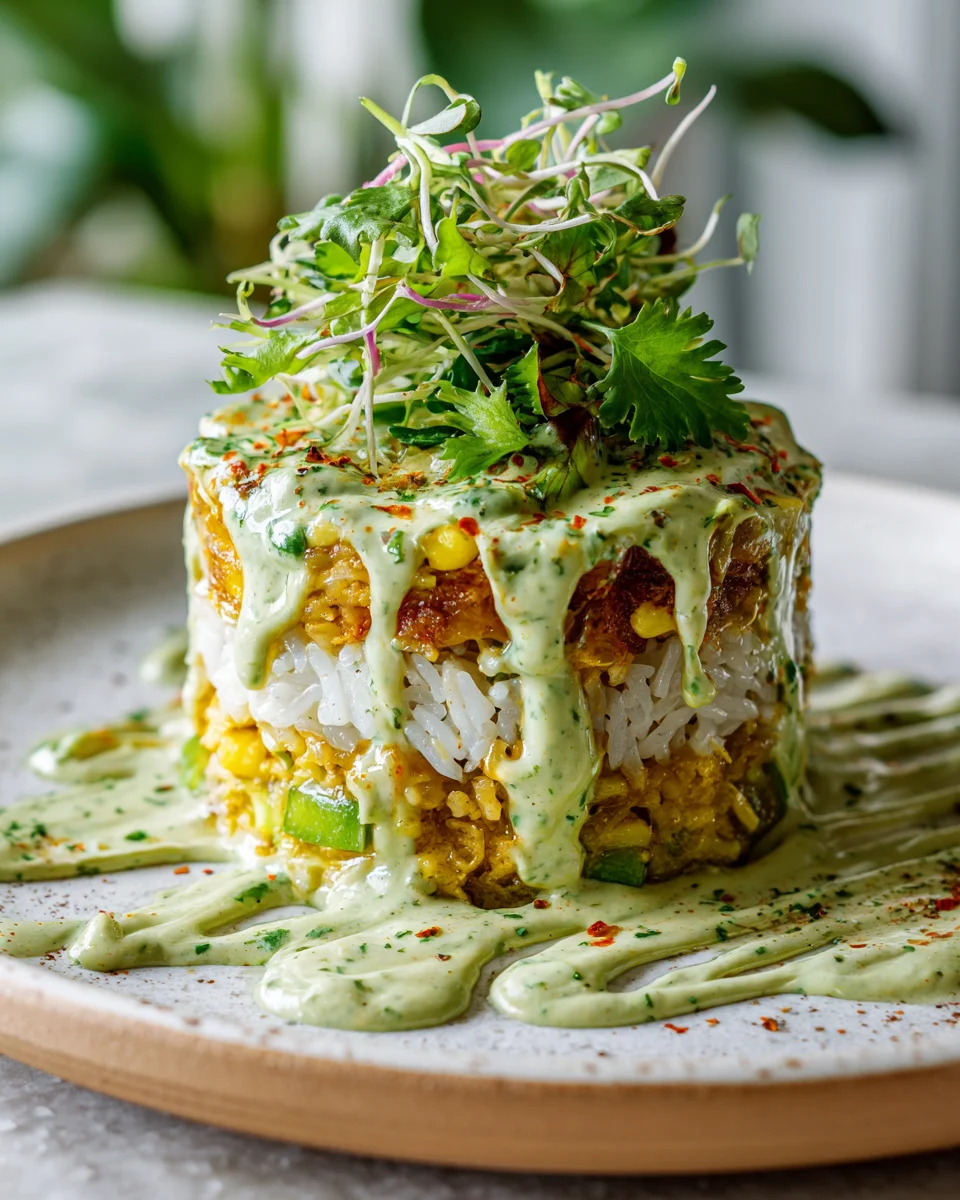 Vegan Cilantro-Lime Rice Stack