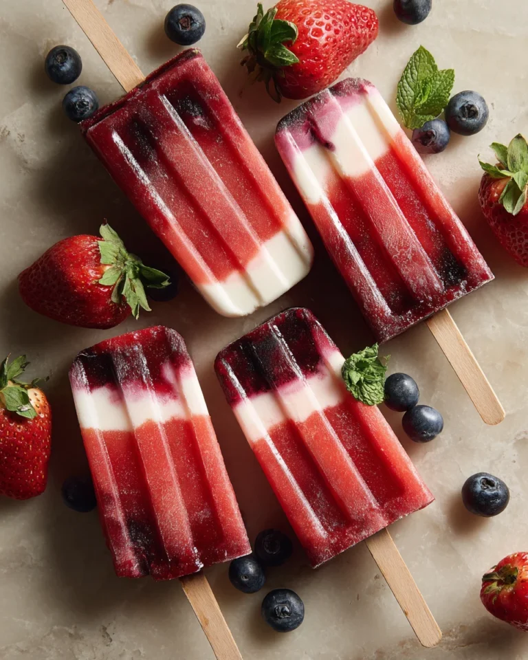 Watermelon Berry Swirl Popsicles