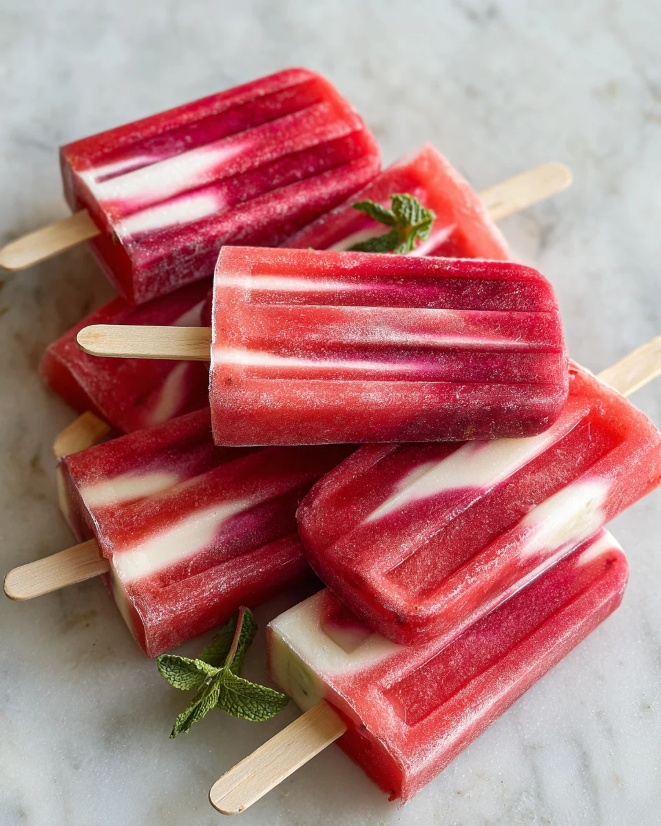 Watermelon Berry Swirl Popsicles