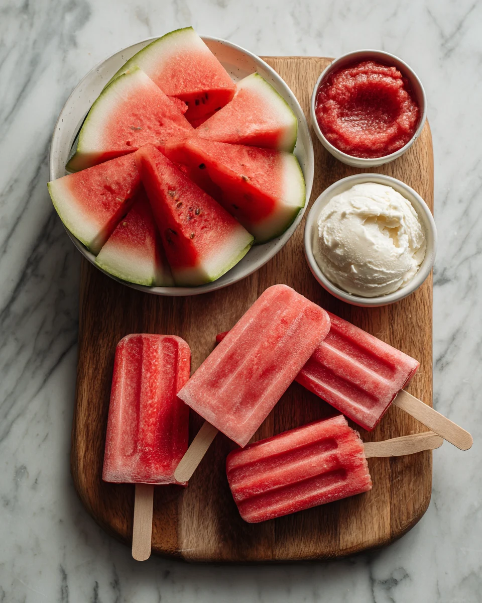 Watermelon Coconut Popsicles
