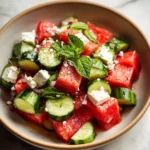 Watermelon Feta Cucumber Salad