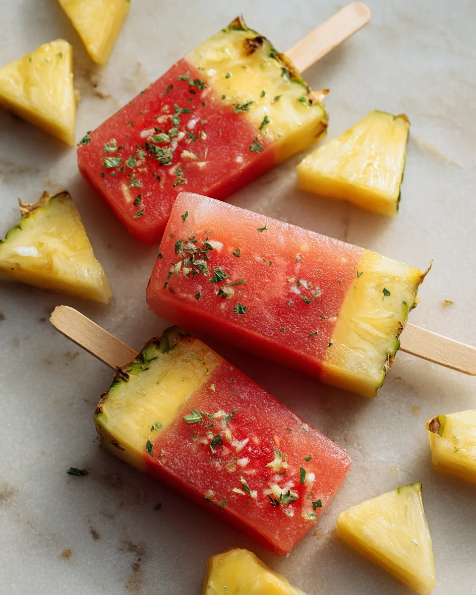 Watermelon Pineapple Popsicles
