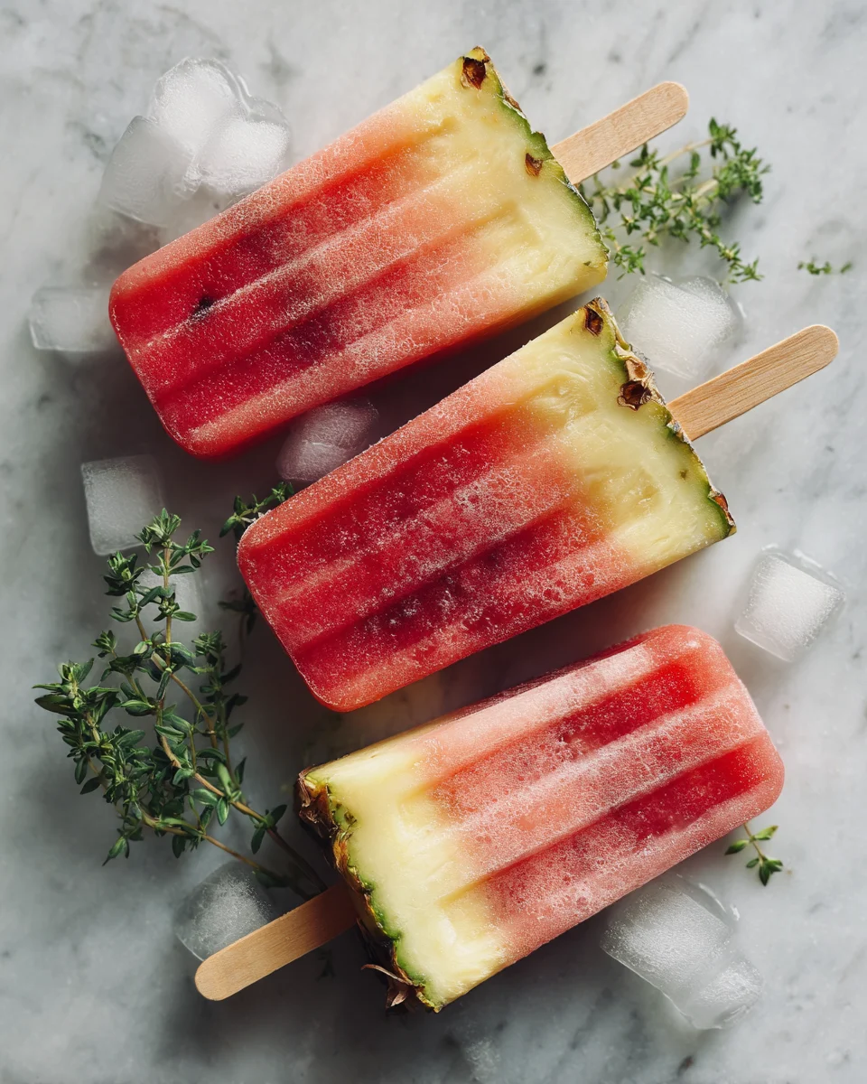 Watermelon Pineapple Popsicles