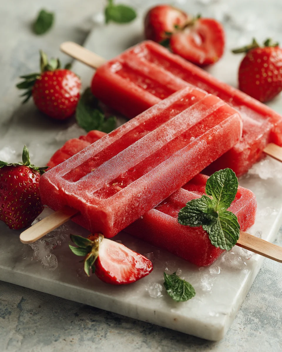 Delicious Watermelon Strawberry Ice Pops Recipe