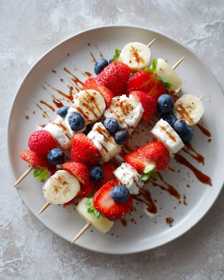 Yogurt Dipped Fruit Skewers