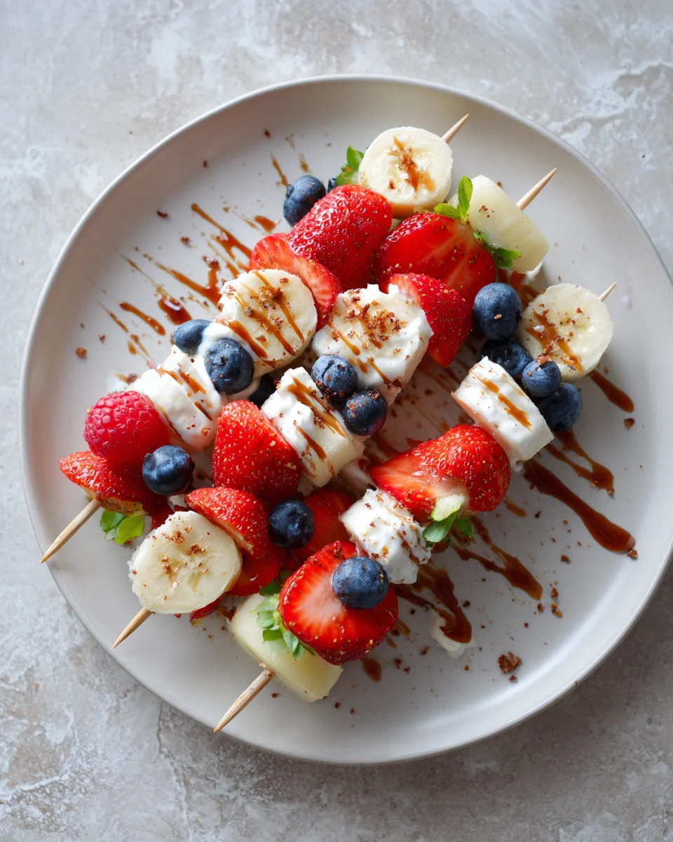 Yogurt Dipped Fruit Skewers