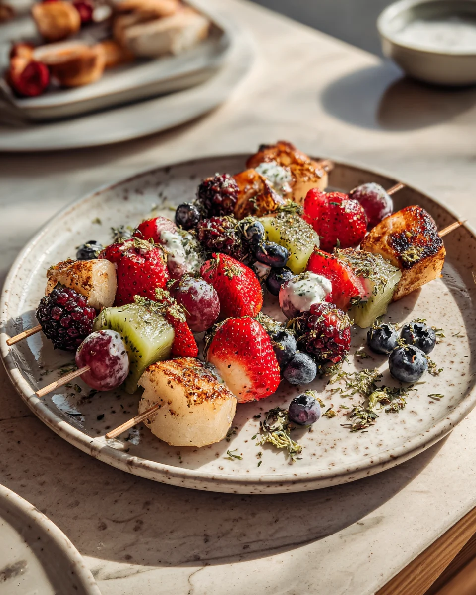 Yogurt Dipped Fruit Skewers