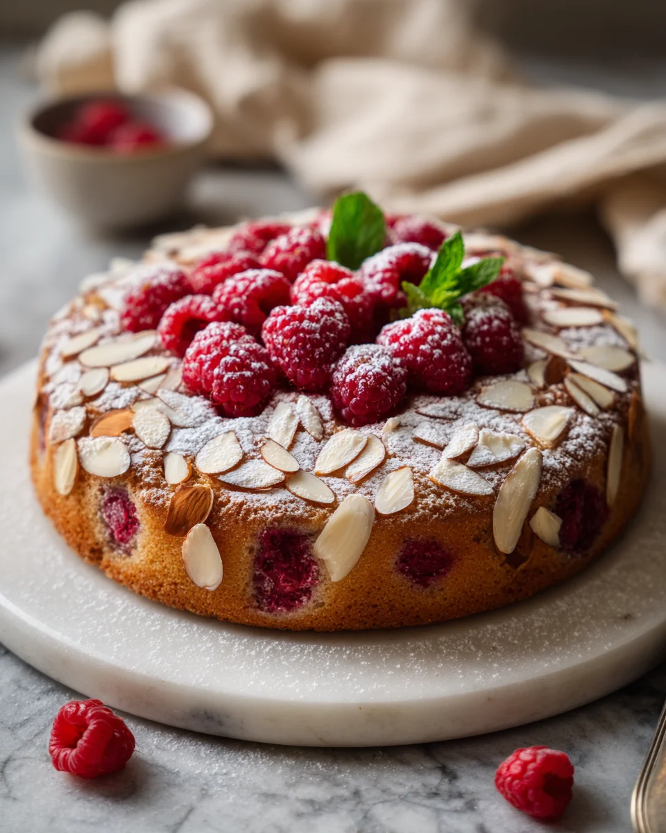 Almond Raspberry Tea Cake