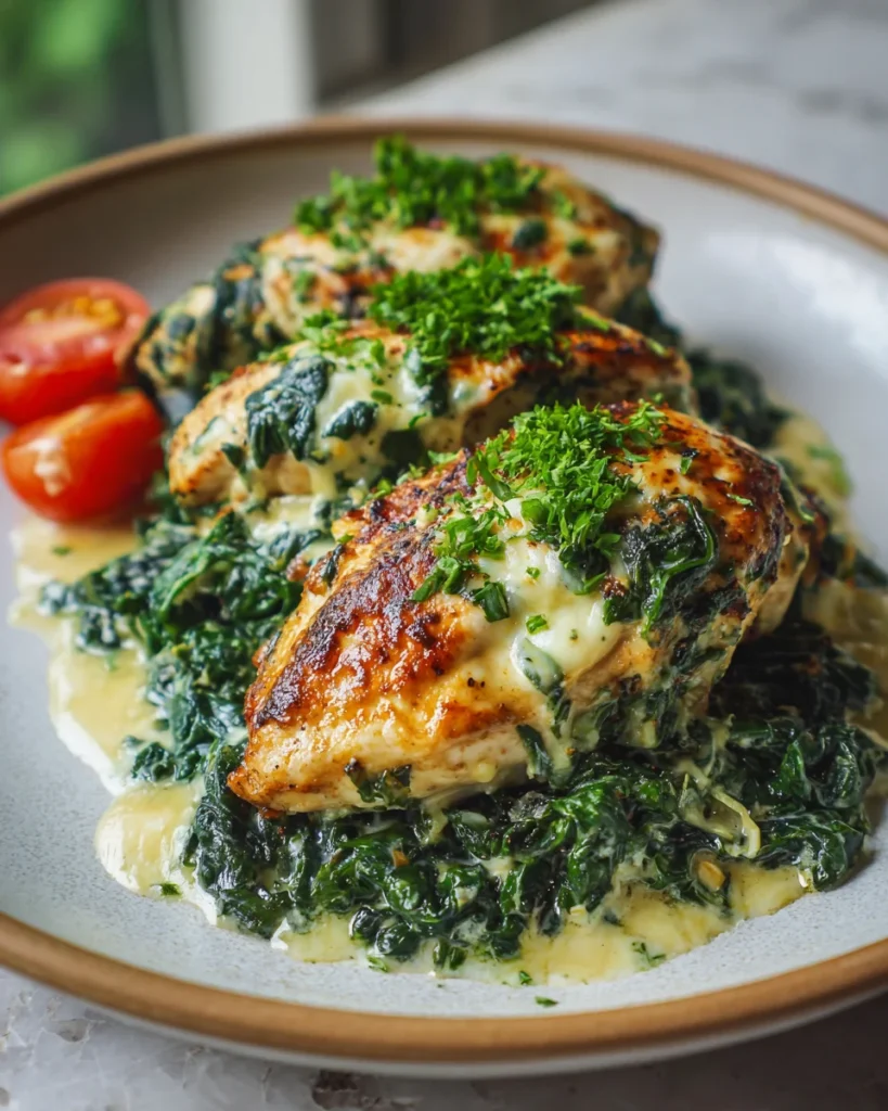 Baked Spinach Mozzarella Chicken