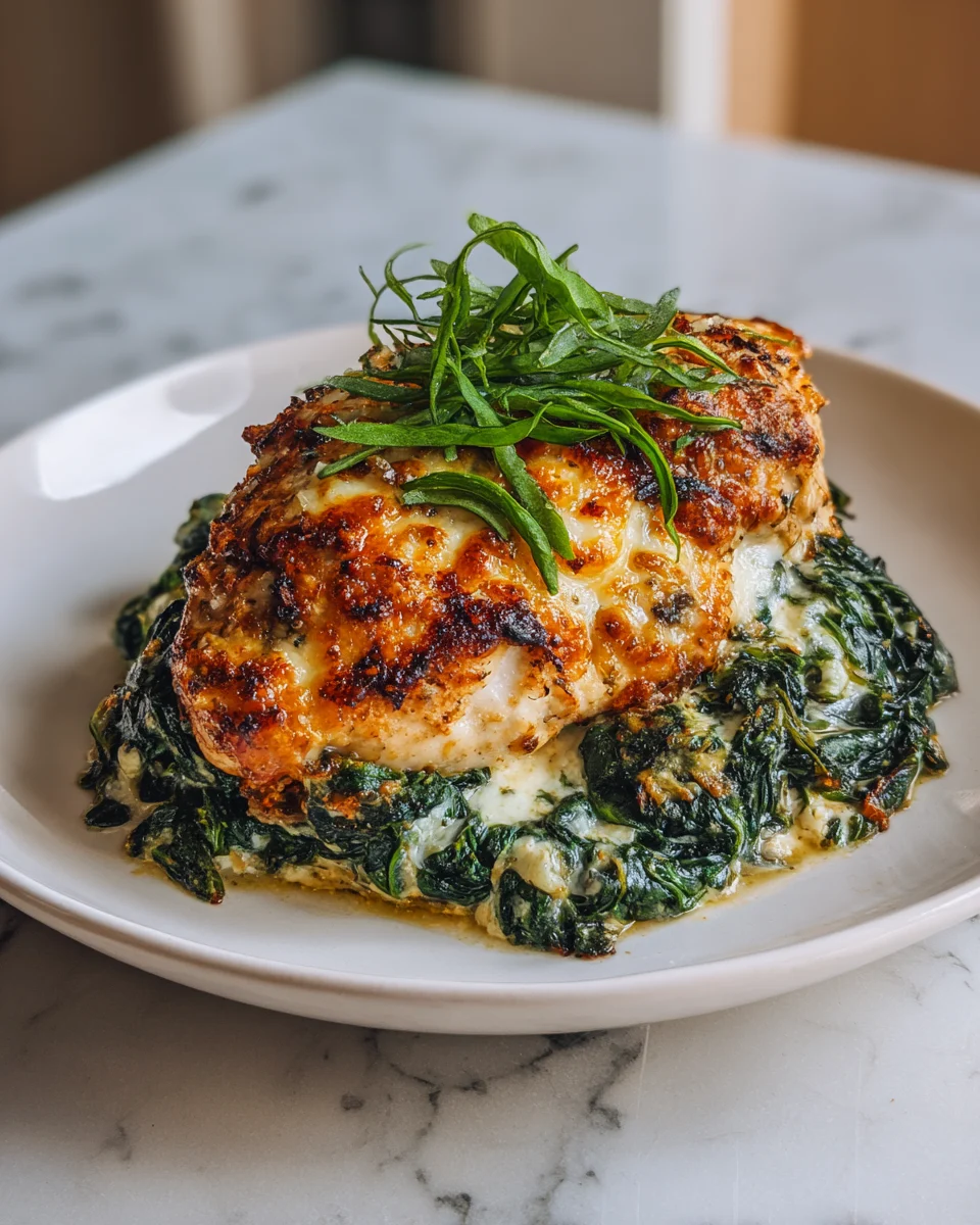 Baked Spinach Mozzarella Chicken
