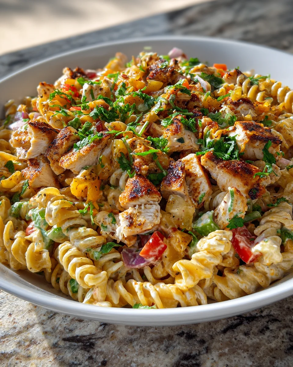 BBQ Chicken Ranch Pasta Salad Recipe