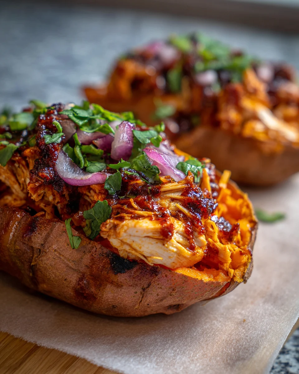Delicious BBQ Chicken Stuffed Sweet Potatoes
