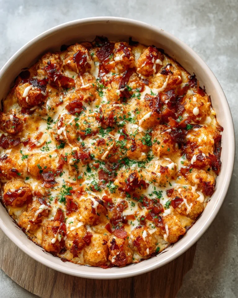 BBQ Ranch Chicken Tater Tot Casserole