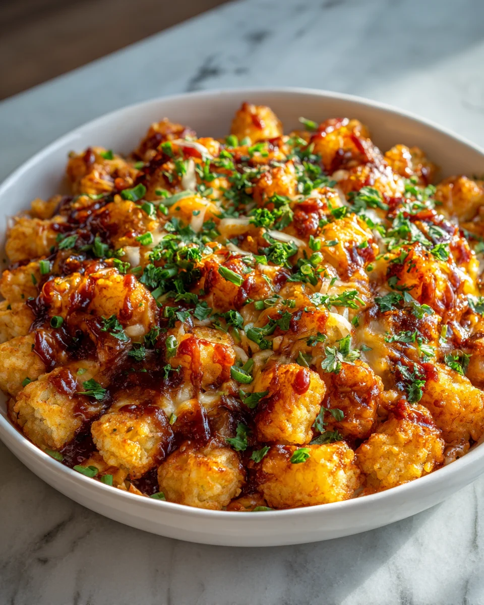 BBQ Ranch Chicken Tater Tot Casserole