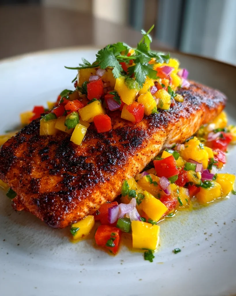 Blackened Salmon with Mango Salsa