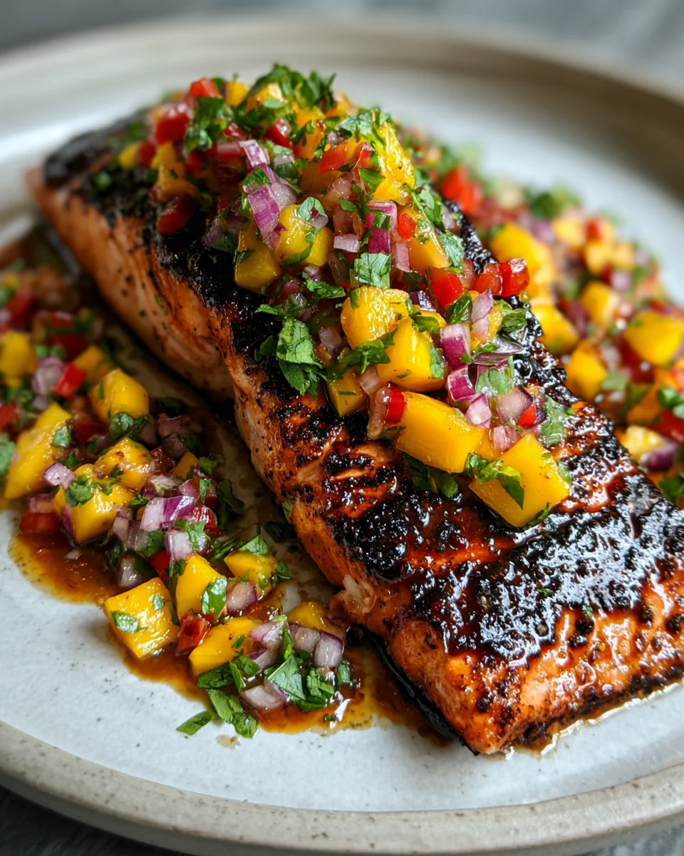 Blackened Salmon with Mango Salsa