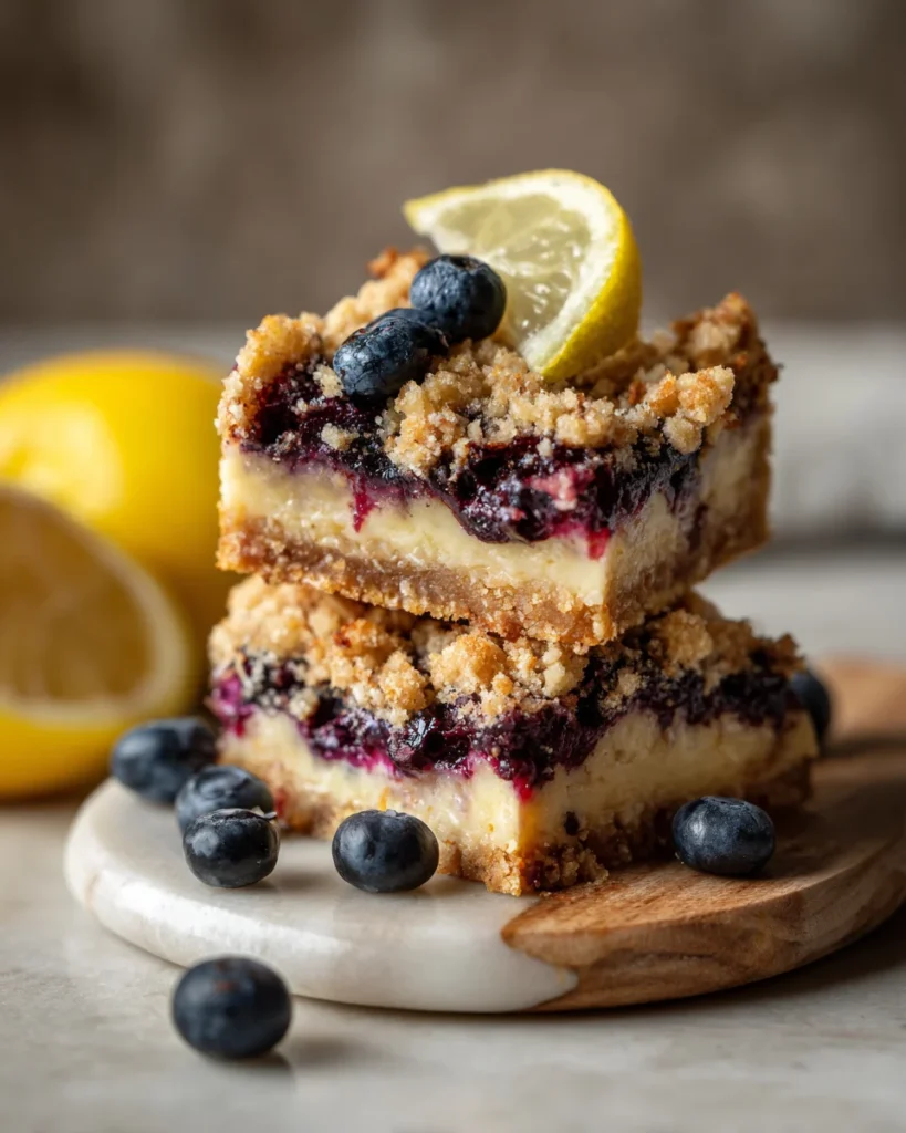 Blueberry Lemon Crumble Cheesecake Squares