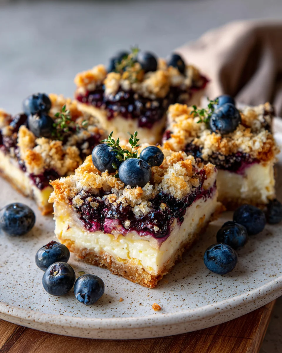 Blueberry Lemon Crumble Cheesecake Squares