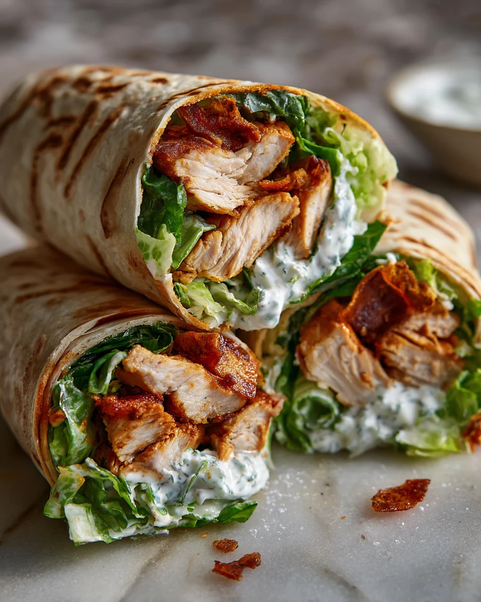 Buffalo Chicken Caesar Wraps