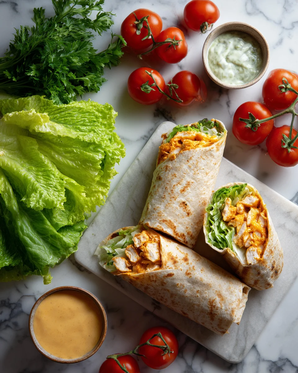 Buffalo Chicken Caesar Wraps