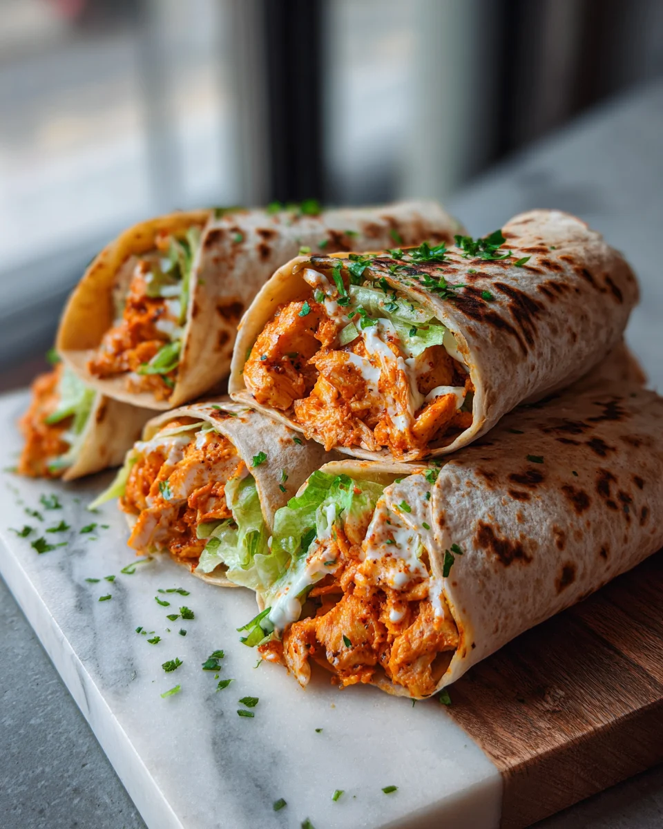 Buffalo Chicken Caesar Wraps