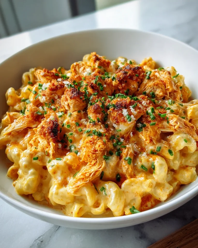 Buffalo Ranch Chicken Mac and Cheese