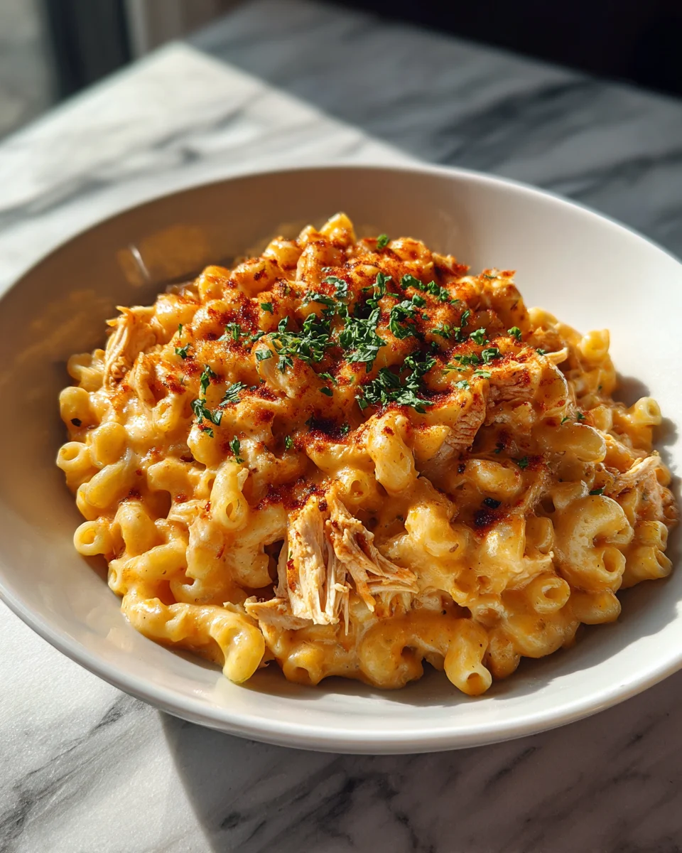 Buffalo Ranch Chicken Mac and Cheese